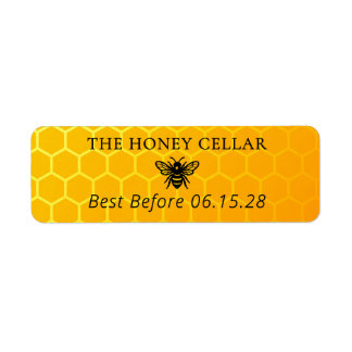 Timbre de miel personnalisé orange abeille Date de