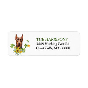 Timbre de retour Carlin Dobermann rouge Tournesol