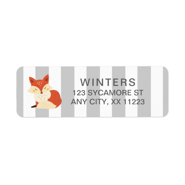 Timbre postal du baby shower Gris Fox (Devant)