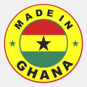 timbre rond étiquette du drapeau du ghana