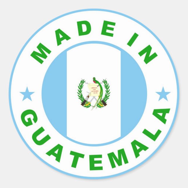 timbre rond étiquette du drapeau du pays du guatem (Devant)