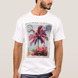 Timbre Vintage T-Shirt Palmier Rose Tropical