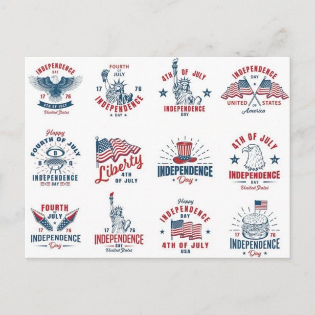 Timbres de carte postale (Fête de l'Indépendance a (Devant)