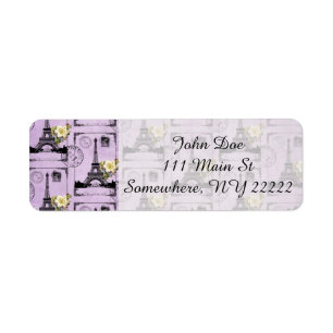 Timbres de carte postale Tour Eiffel violet