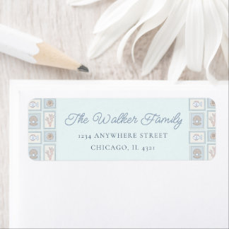 Timbres Océan Pastel Adresse de Retour Baby Shower