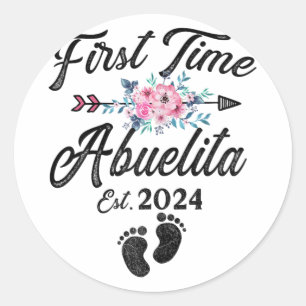Time Abuelita 2024 Mothers Day Soon To Be Grandma Classic Round Sticker