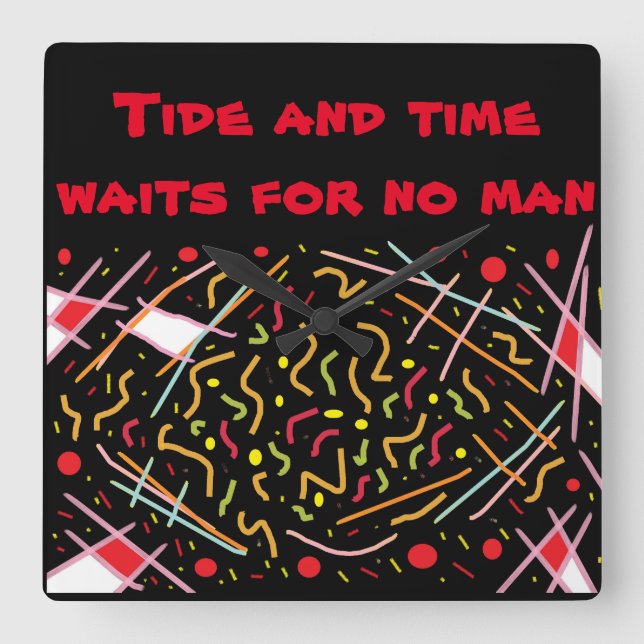 Time and Tide logo crazy clock mixed patterns (Front)