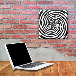 Time Bending Hypnosis Spiral Square Wall Clock