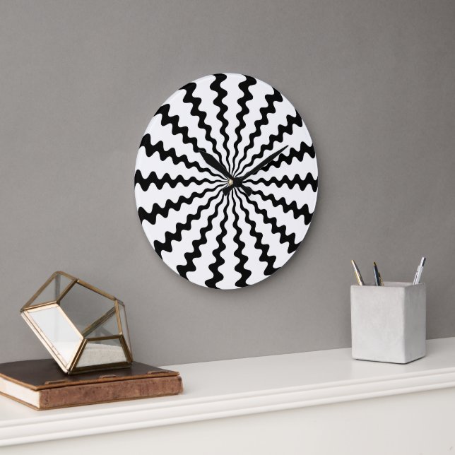 Time Bending Zig Zag Round Clock (Office)