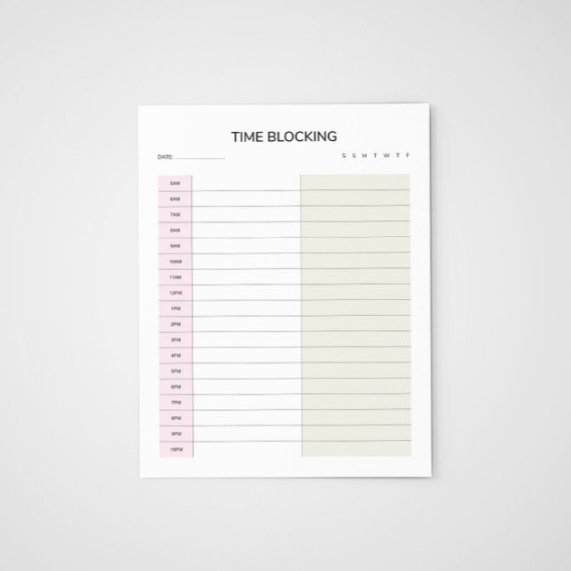 Time Blocking Planner  Notepad (Creator Uploaded)
