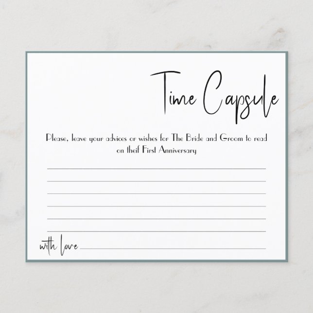 Time Capsule Advice Card Bridal Shower (Front)