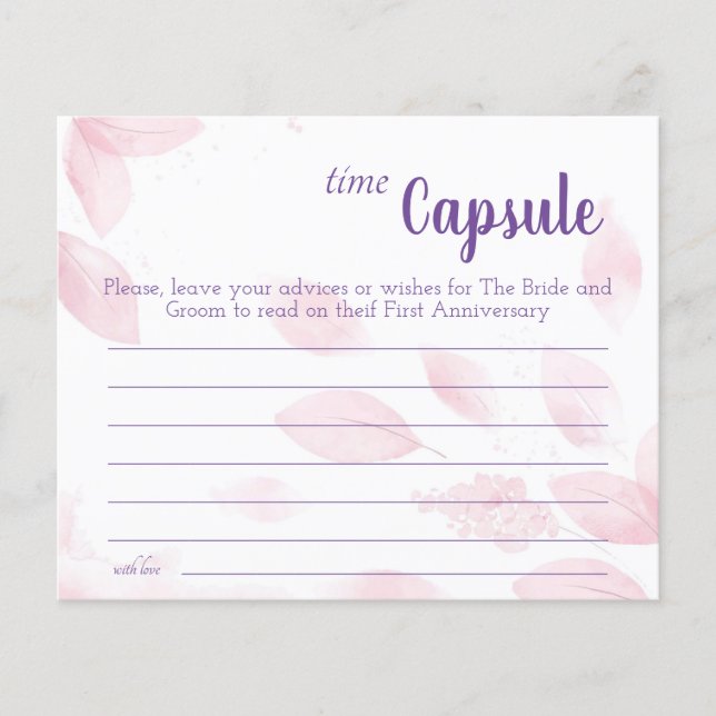 Time Capsule Advice Card Bridal Shower (Front)