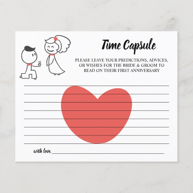Time Capsule Advice for Couple Bridal Shower card (Front)