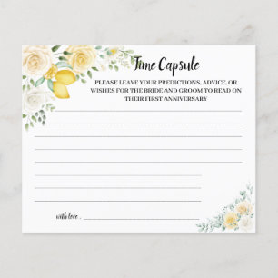 Time Capsule Advice White Roses Bridal Shower Card