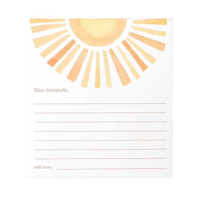 Time capsule Boho sunshine sun yellow orange Notepad (Front)