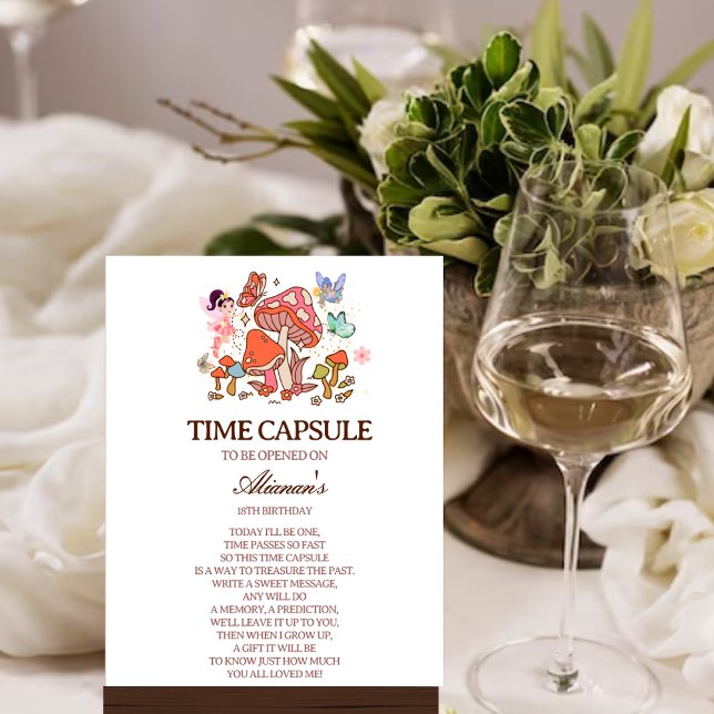 Time Capsule Fairy Enchanted Minimal 1st Birthday  Poster (time capsule fairy enchanted)
