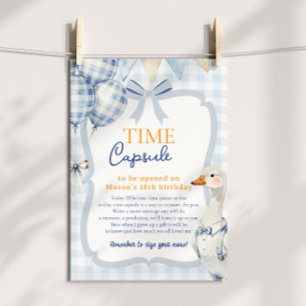 Time Capsule First Birthday Message Baby Goose Poster