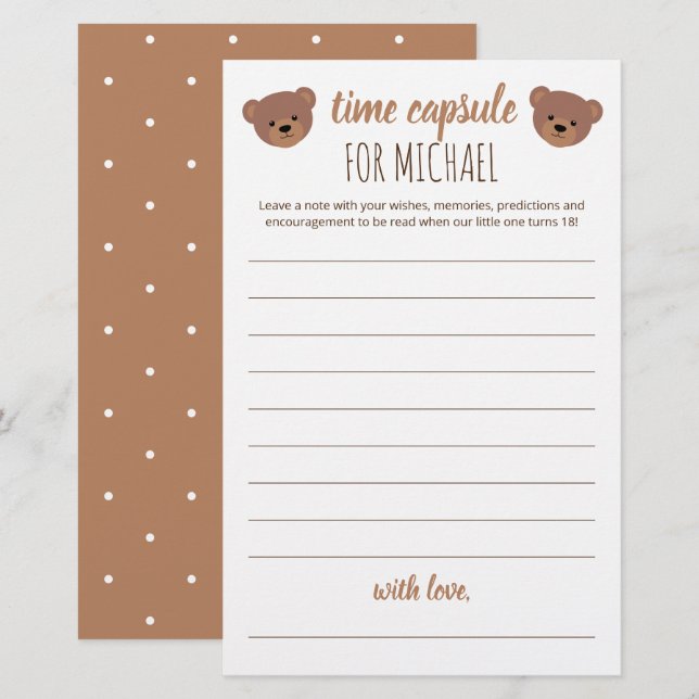 Time Capsule For Baby Shower and Birthday (Front/Back)