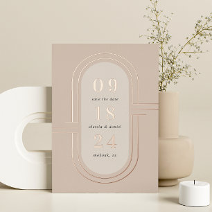 Time Capsule   Modern Deco Foil Save the Date Card