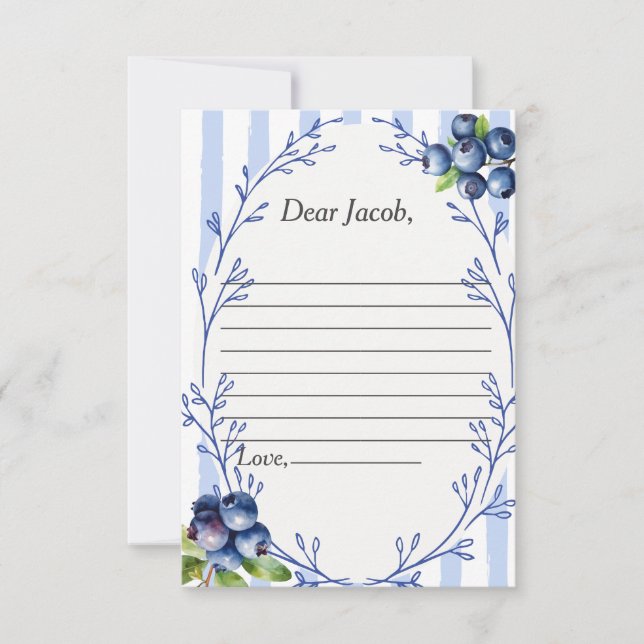 Time Capsule Poem  Blueberry  Response card (Front)