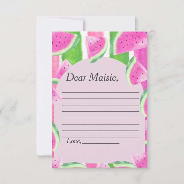 Time Capsule Poem Pink Watermelon Carte de réponse (Devant)