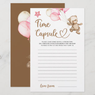 Time capsule teddy bear baby shower game