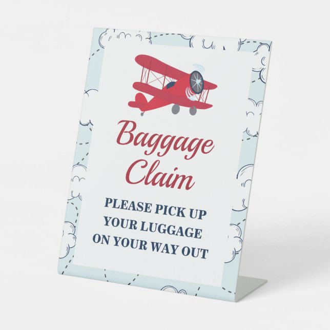 Time Flies Airplane Birthday Baggage Claim Sign (Front)