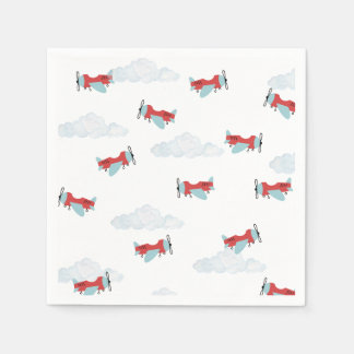 Time Flies Airplane Birthday  Napkin