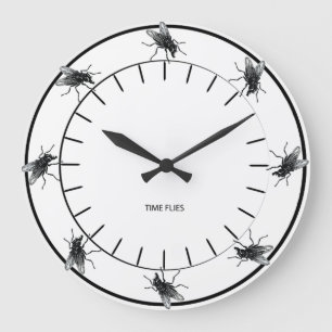 Time Flies Large Clock