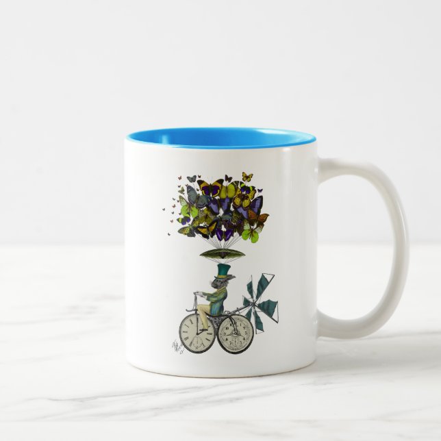 Time Flies Rabbit Two-Tone Coffee Mug (Right)