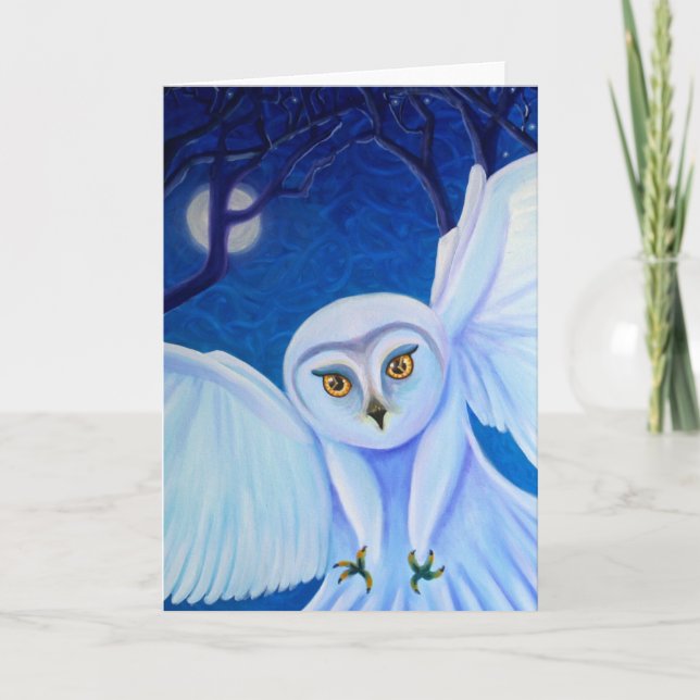 Time Flies, white owl card (Front)