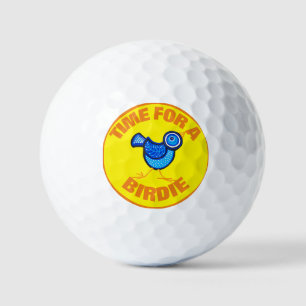 Time for a birdie yellow background golf balls