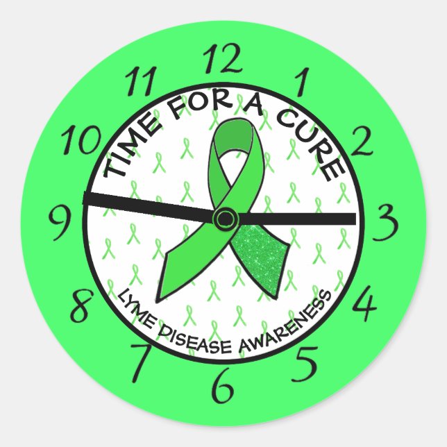 Time for a Cure, Lyme Disease Awareness Stickers (Front)