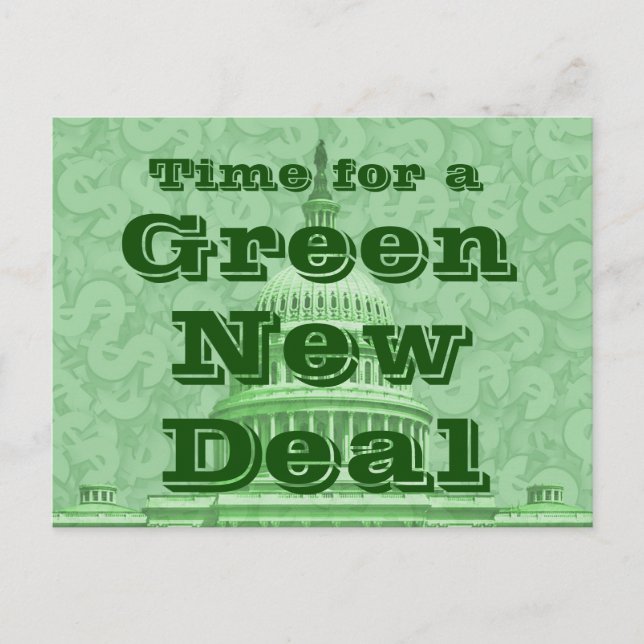 Time For a Green New Deal Postcard (Front)