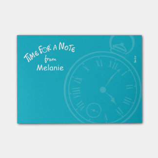 "Time for a note" personalized post-it note