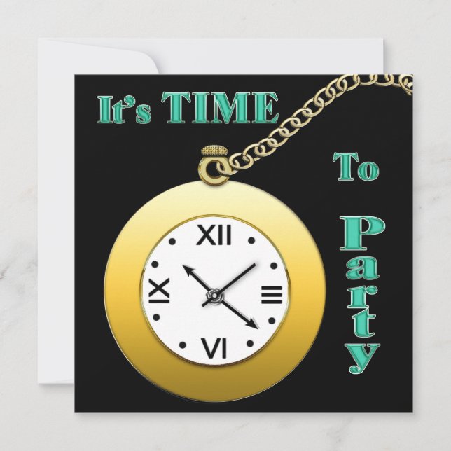 TIME FOR A PARTY INVITATION - WATCH (Front)