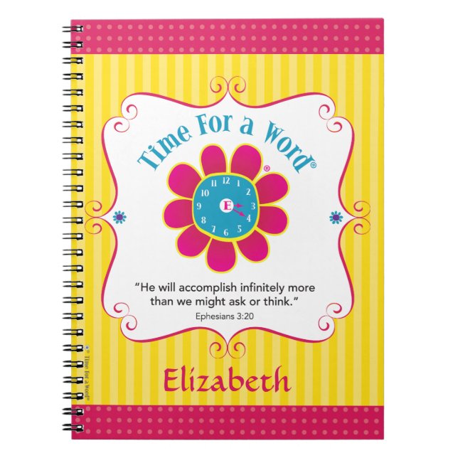 "Time for a Word®" personalized notebook (Front)