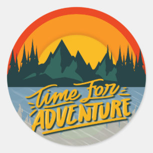 Time for adventure  classic round sticker