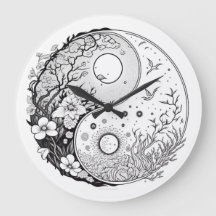 Time for Balance Yin Yang Colouring Clock