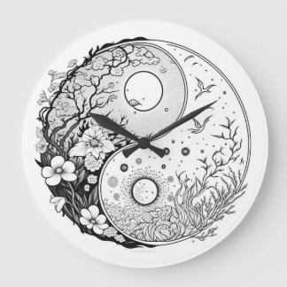 Time for Balance Yin Yang Colouring Clock