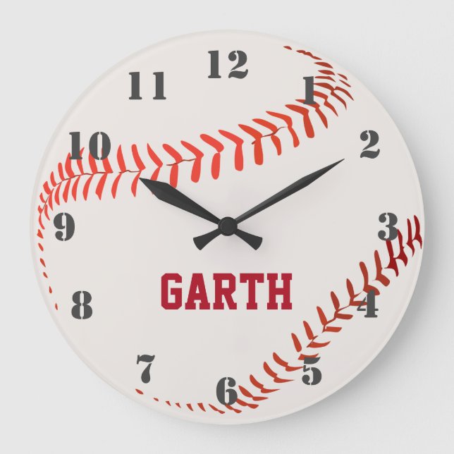 Time For Baseball Large Clock (Front)