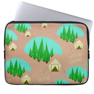 Time For Camping Retro Style Pattern Laptop Sleeve