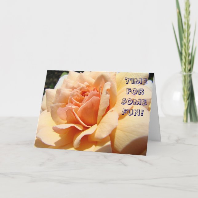 Time for Fun! Baby Shower Peach Rose Invitations (Front)