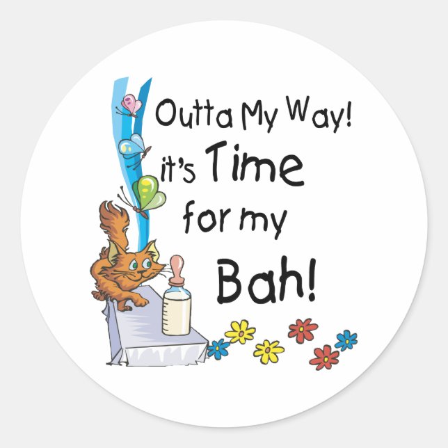 Time for My Bah Classic Round Sticker (Front)