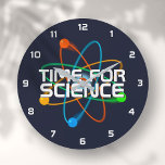 TIME FOR SCIENCE Funny Quote Modern Sci Fi Large Clock<br><div class="desc">A cool,  trendy and fun science-inspired clock designed as a gift for all scientists,  science teachers,  science students,  and any science geek in your life (including you)! Designed by Thisisnotme©</div>