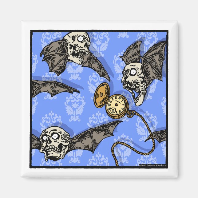 Time For Skull Bats - Pop Goth Nightmare Surreal Magnet (Front)