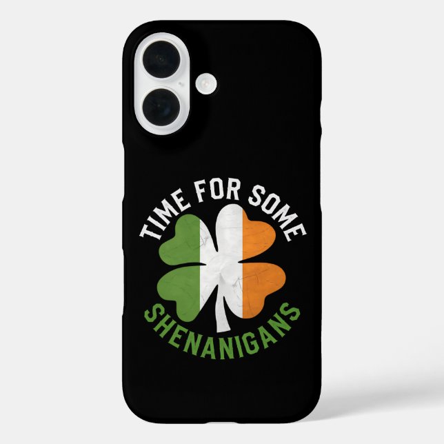 Time For Some Shenanigans Clover St Patrick's Day Case-Mate iPhone Case (Back)