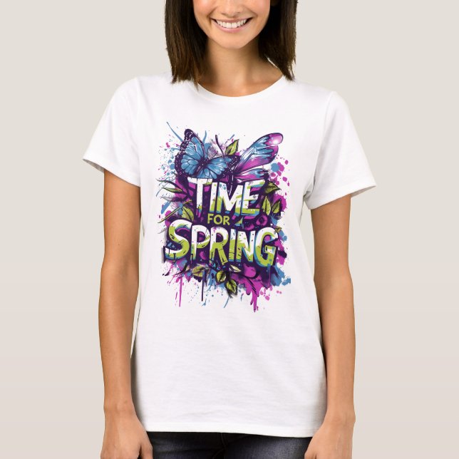 Time For Spring - Graffiti Spray Slash T-Shirt (Front)
