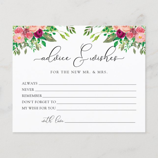 Time for tea advice and wishes bridal shower card (Front)