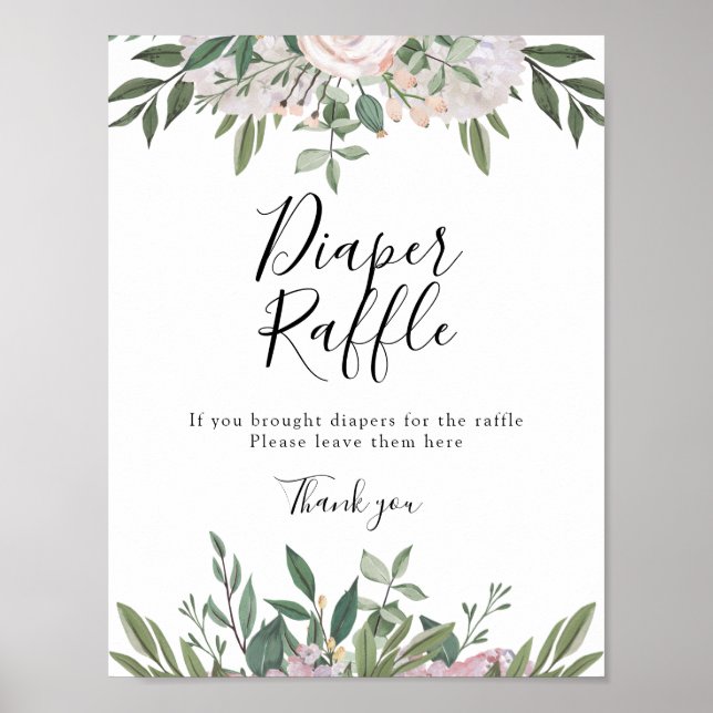 Time for Tea Baby Diaper Raffle Sign (Front)